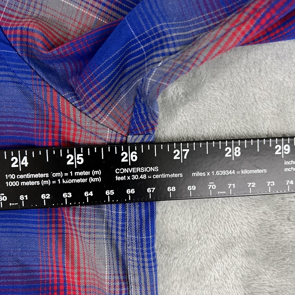 Dixxon The Glory Shirt Mens 2XL Blue Plaid Short Sleeve Button Patriotic - Picture 5 of 8